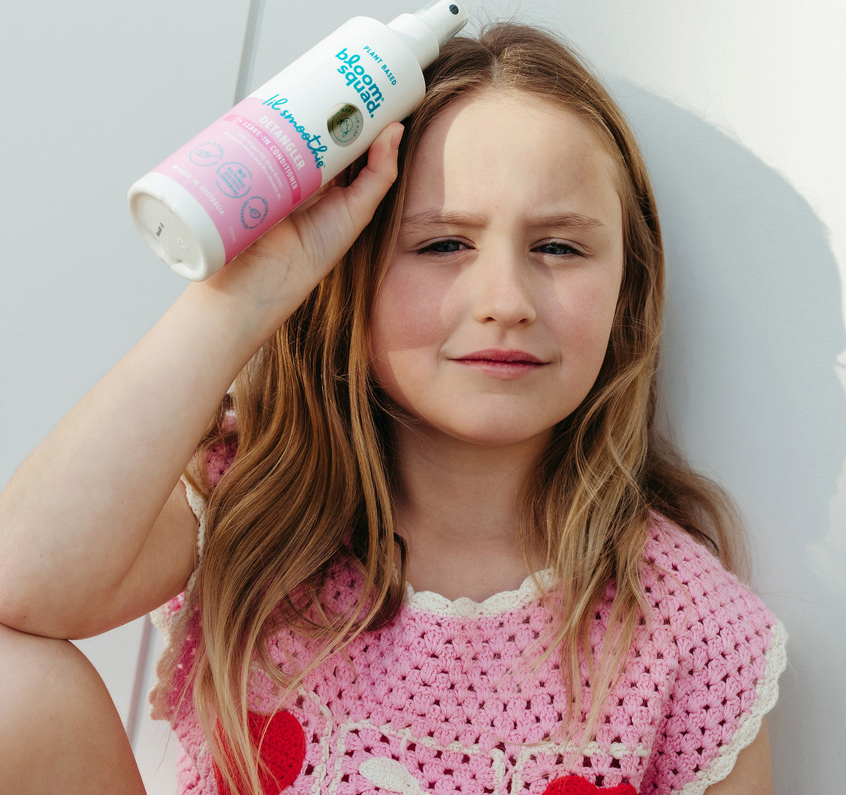 Girl with detangler