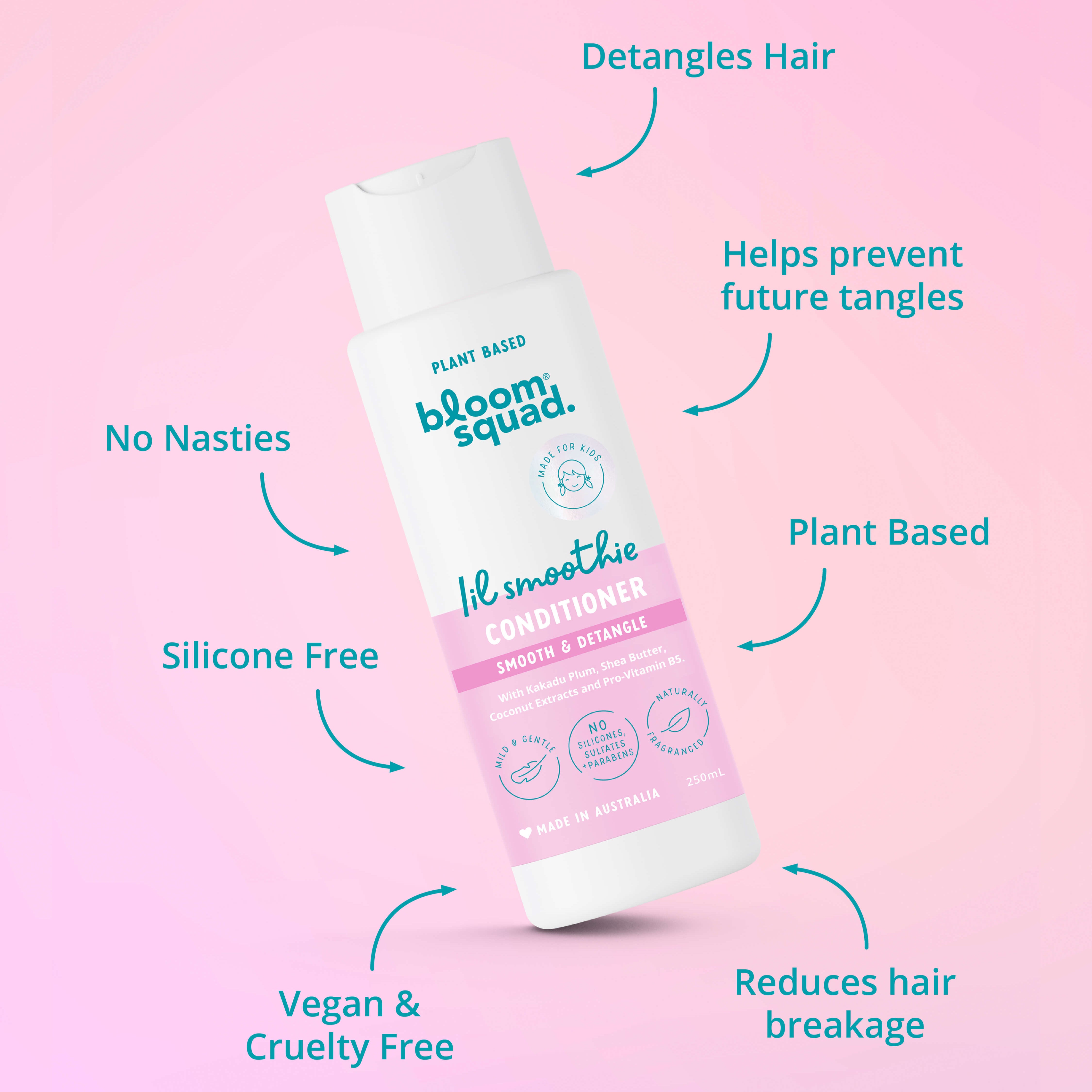 Lil Smoothie Conditioner Benefits, Hair Detangler, Silicone Free, Vegan, No Nasties 